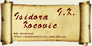 Isidora Kočović vizit kartica